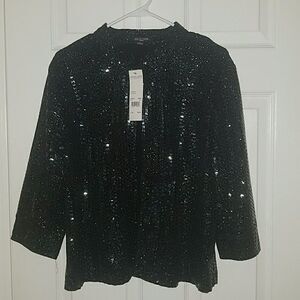 Notations black sparkling evening jacket Sz. PXL NWT